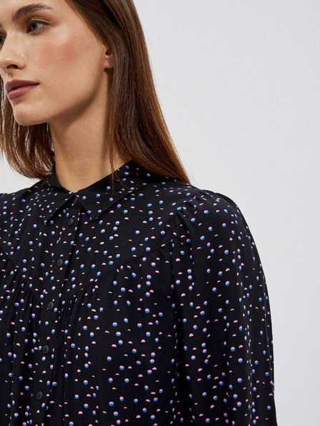 Moodo Черна дамска блуза с шарки Moodo
