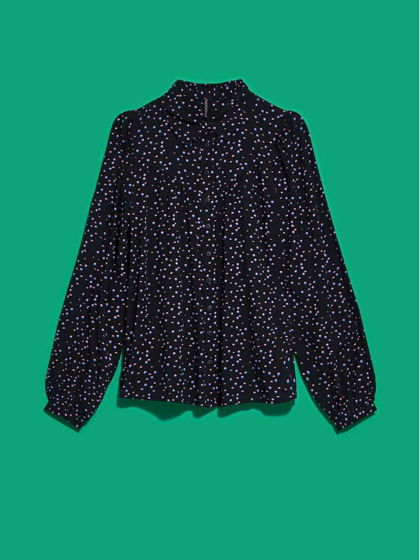 Moodo Черна дамска блуза с шарки Moodo