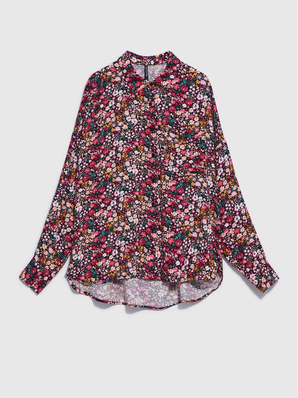 Moodo Розово-черна дамска риза с шарки Moodo