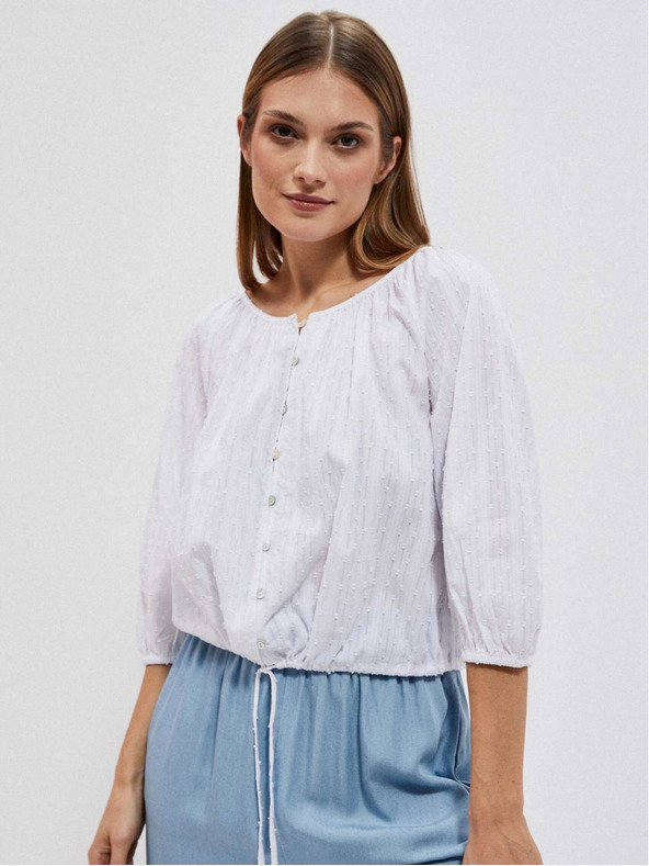Moodo Бяла дамска блуза Moodo