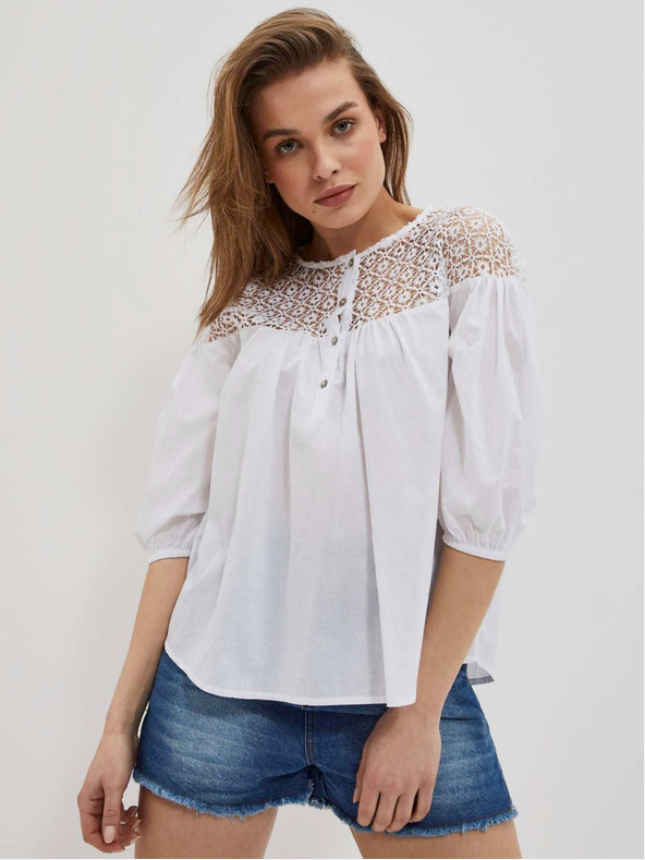 Moodo Бяла дамска блуза Moodo