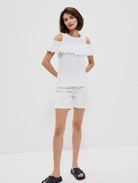 Moodo Бели дамски къси панталони Moodo