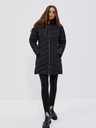 Moodo Черно дамско палто с качулка Moodo