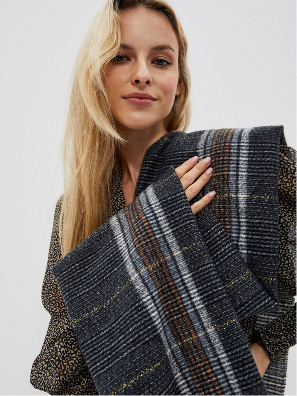 Moodo Черен кариран шал Moodo