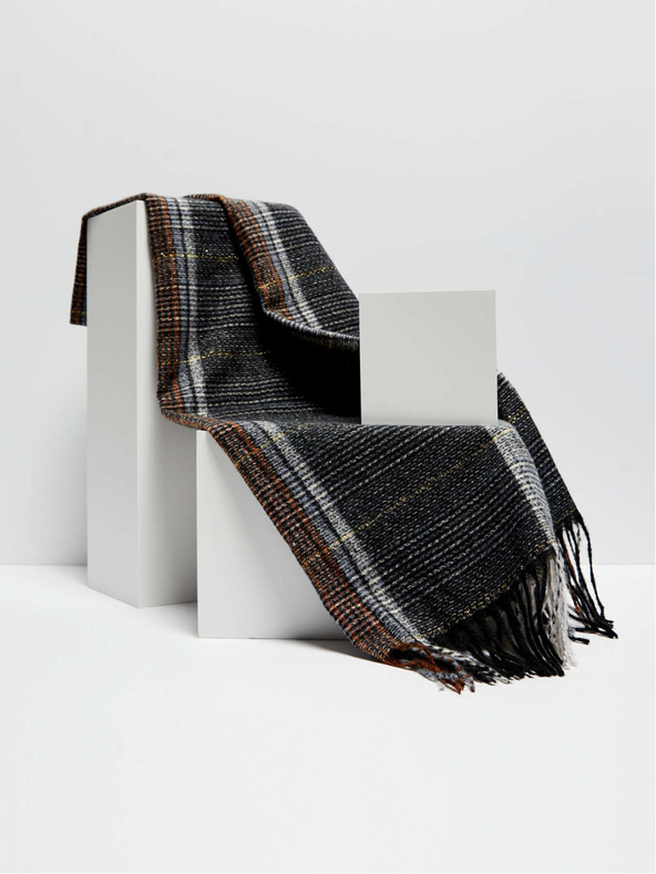 Moodo Черен кариран шал Moodo