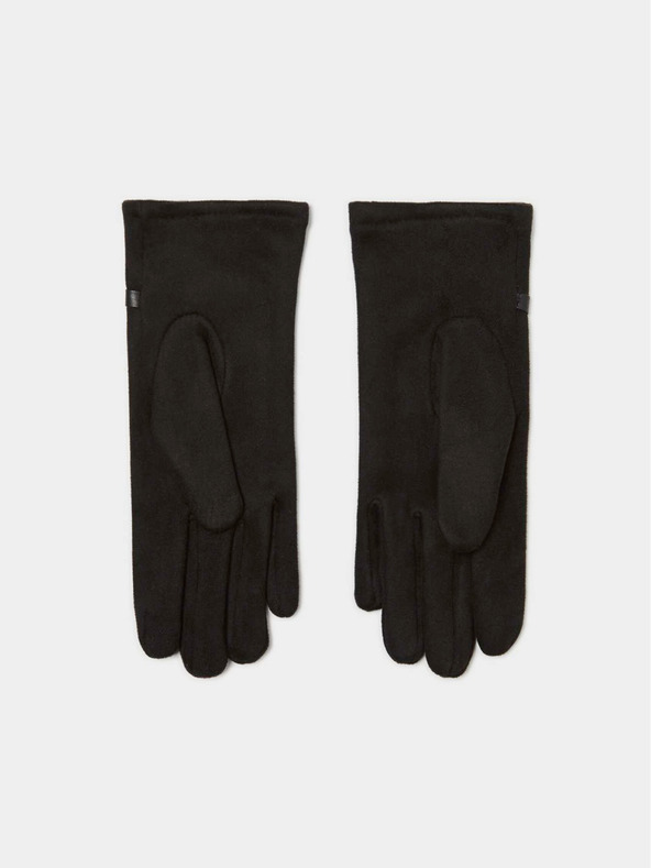 Moodo Черни дамски ръкавици с декоративен колан Moodo