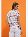 Moodo Бяла дамска тениска с десен Moodo