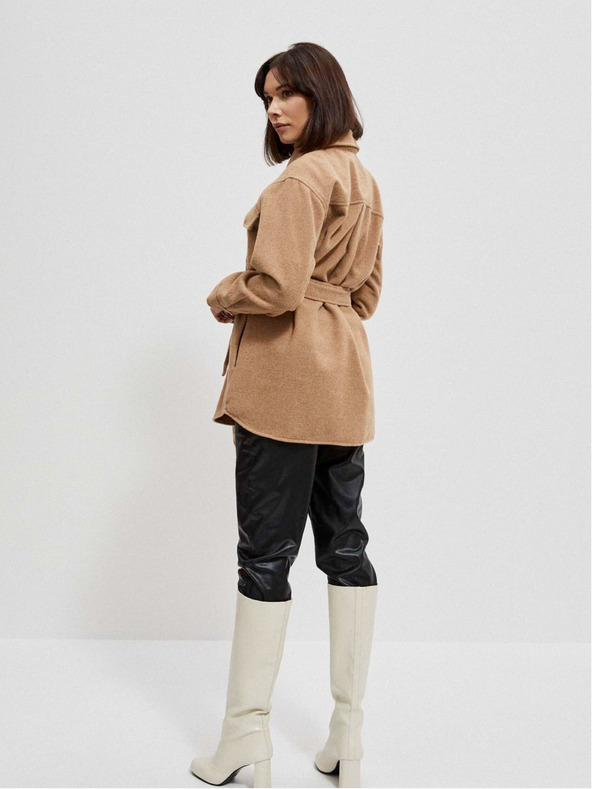 Moodo Бежова дамска риза, сако с колан Moodo