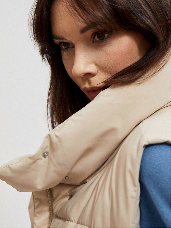 Moodo Бежова ватирана дамска жилетка Moodo