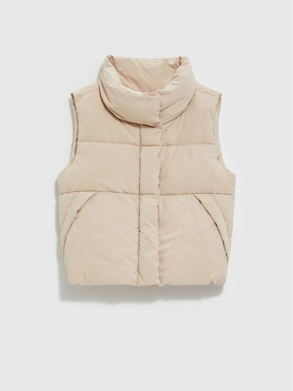 Moodo Бежова ватирана дамска жилетка Moodo