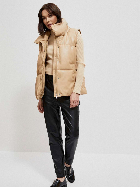 Moodo Бежова ватирана дамска жилетка Moodo