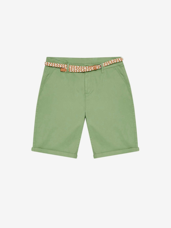 Moodo Зелени дамски къси панталони тип "чино" Moodo