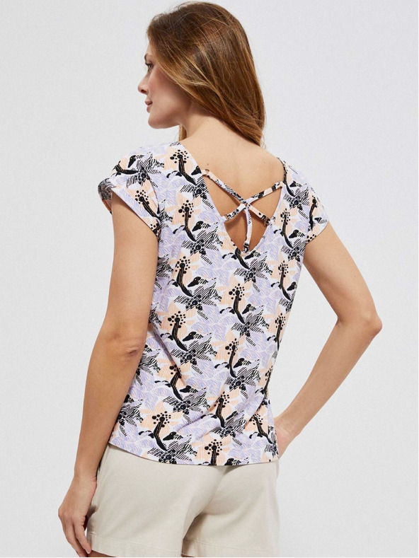 Moodo Лилава дамска риза на цветя Moodo