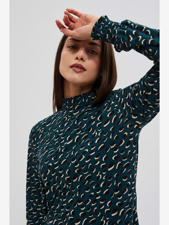 Moodo Зелена дамска шарена блуза Moodo