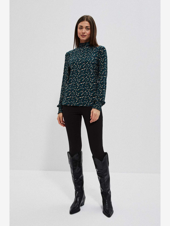 Moodo Зелена дамска шарена блуза Moodo