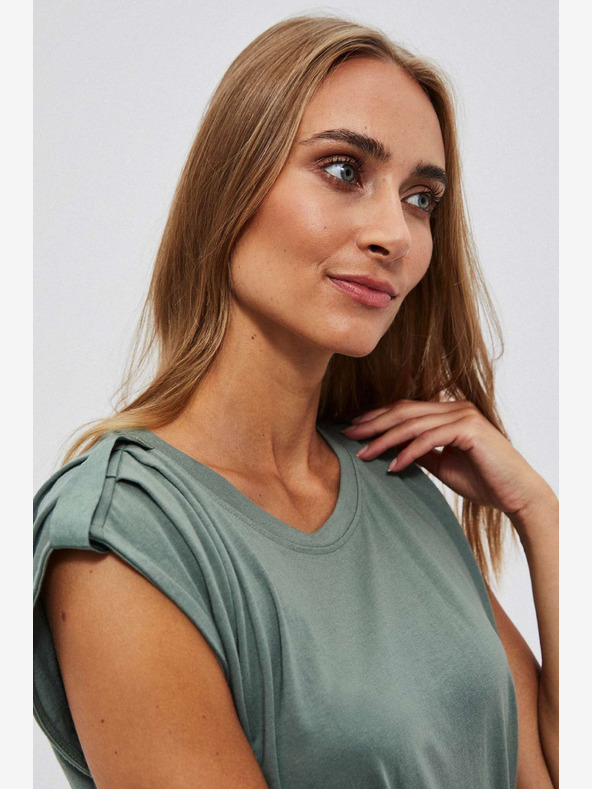 Moodo Зелена дамска риза тип "чино" Moodo