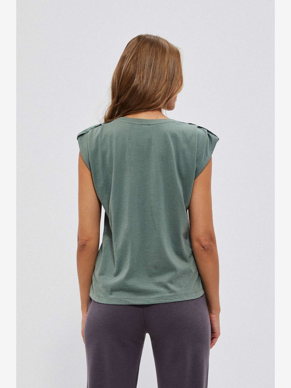 Moodo Зелена дамска риза тип "чино" Moodo