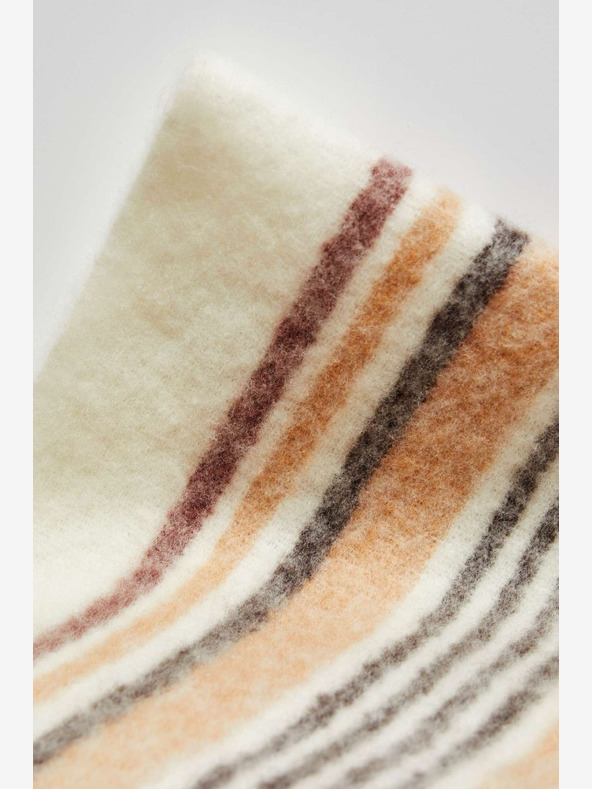 Moodo Кремаво-бежов дамски кариран шал Moodo