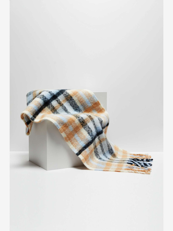 Moodo Оранжево-синя карирана дамска риза Moodo