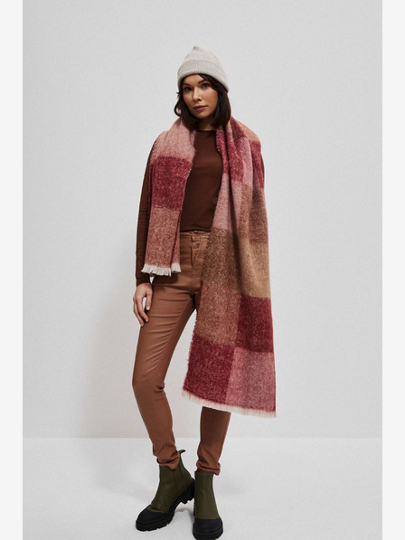Moodo Розов дамски кариран шал Moodo