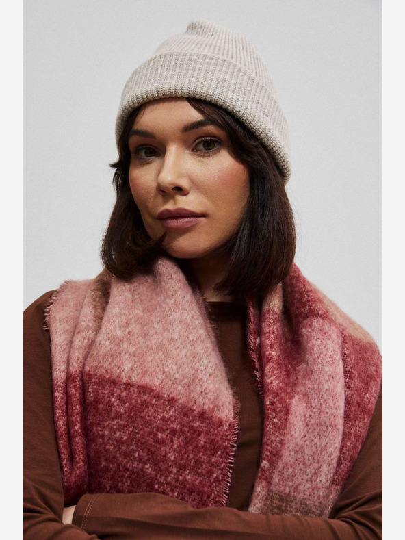 Moodo Розов дамски кариран шал Moodo