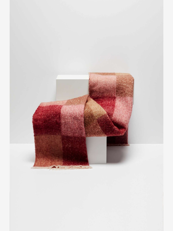 Moodo Розов дамски кариран шал Moodo