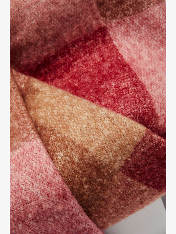 Moodo Розов дамски кариран шал Moodo