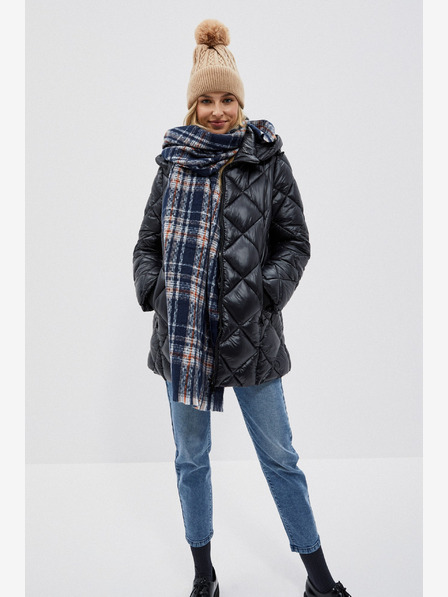 Moodo Син дамски кариран шал Moodo