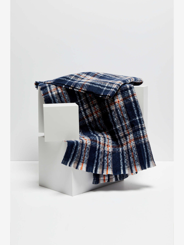 Moodo Син дамски кариран шал Moodo