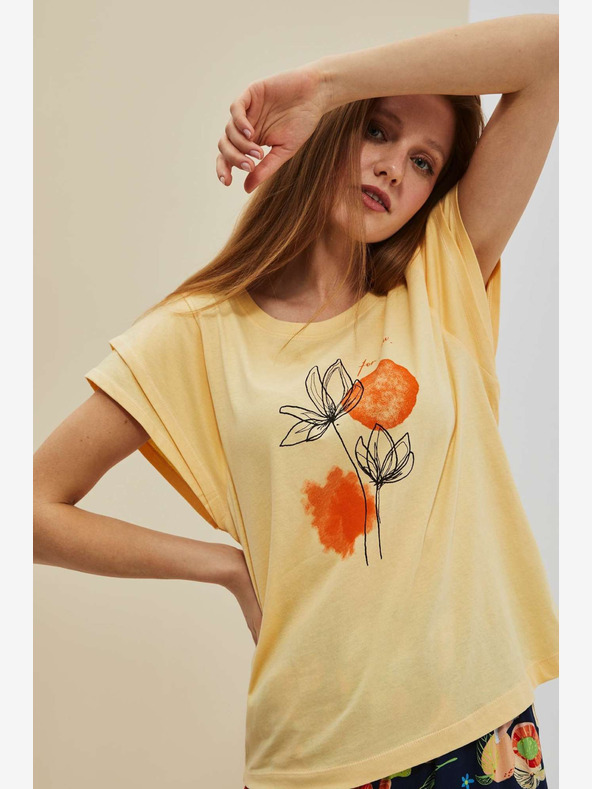 Moodo Жълта риза с щампа Moodo