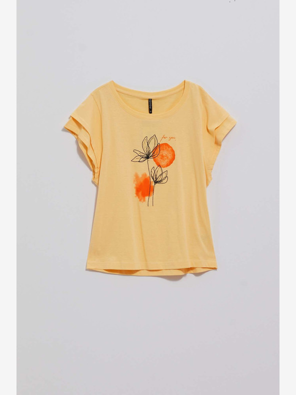 Moodo Жълта риза с щампа Moodo