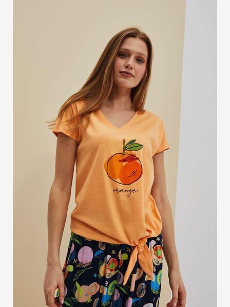 Moodo Оранжева тениска с щампа Moodo