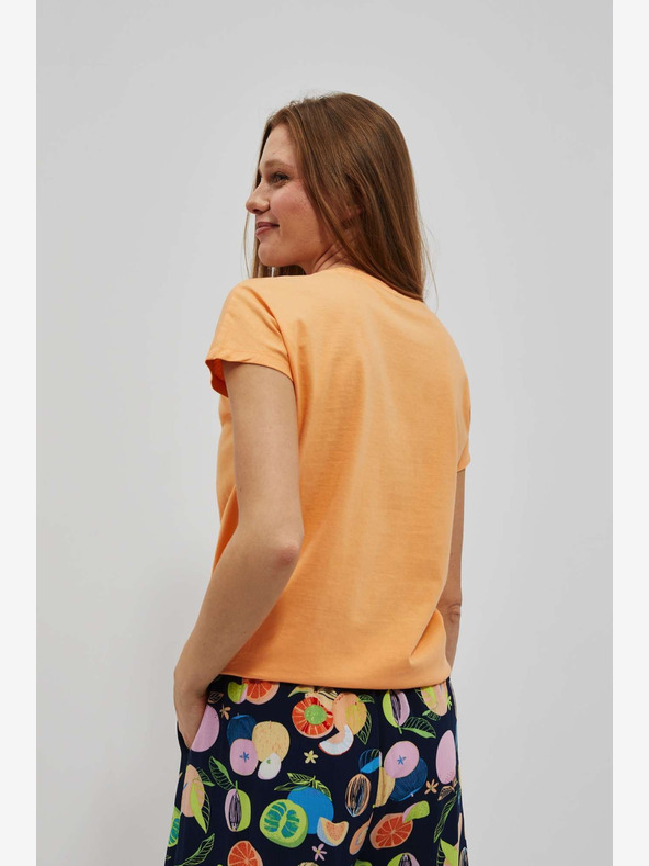 Moodo Оранжева тениска с щампа Moodo