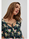 Moodo Тъмносиня блуза с цветя Moodo