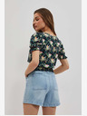 Moodo Тъмносиня блуза с цветя Moodo