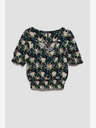 Moodo Тъмносиня блуза с цветя Moodo