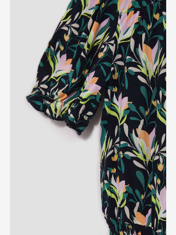 Moodo Тъмносиня блуза с цветя Moodo