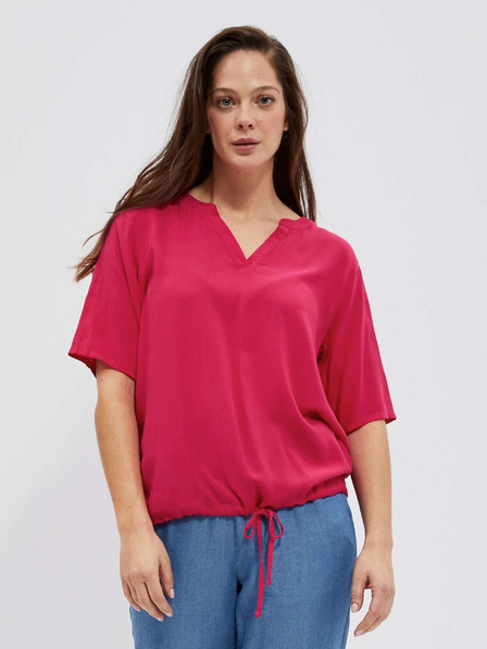 Moodo Тъмнорозов топ с жартиери Moodo