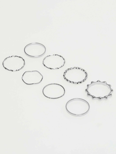 Moodo Комплект фини сребърни пръстени Moodo