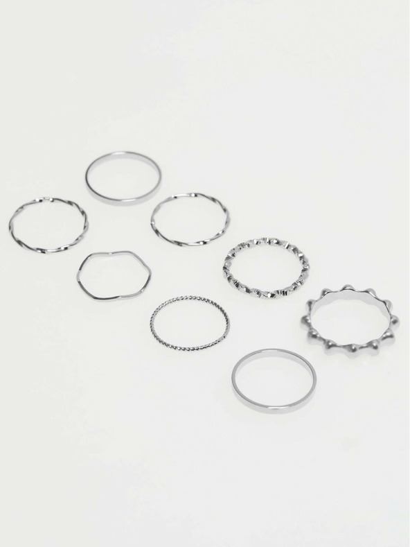 Moodo Комплект фини сребърни пръстени Moodo