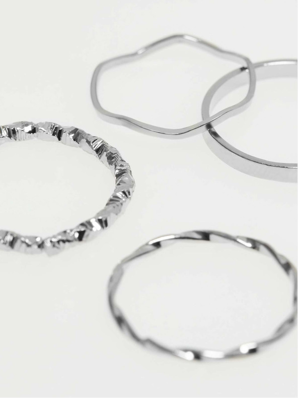 Moodo Комплект фини сребърни пръстени Moodo