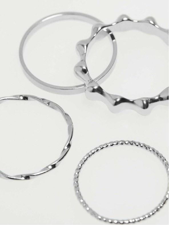 Moodo Комплект фини сребърни пръстени Moodo