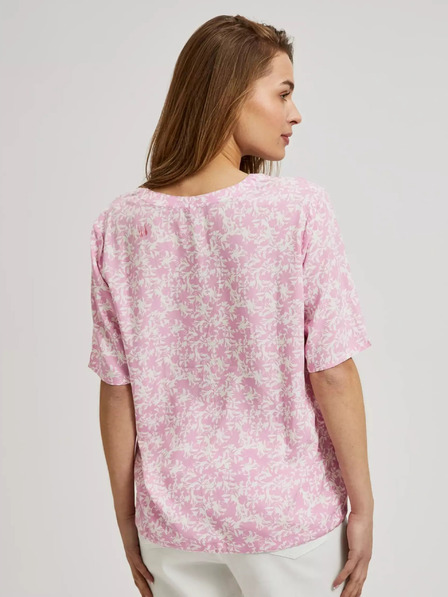 Moodo Светлорозова шарена блуза с вратовръзка Moodo