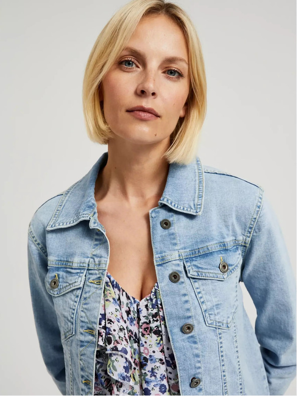 Moodo Светлосиньо дънково яке с копчета Moodo