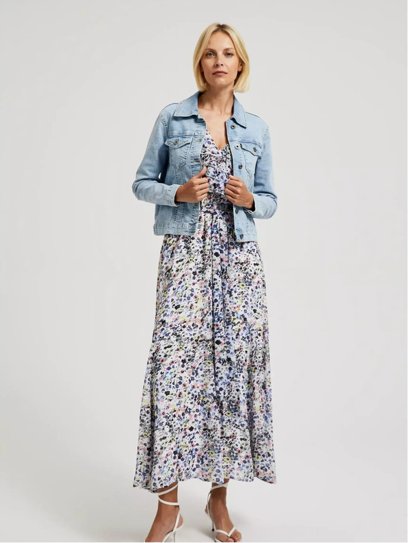 Moodo Светлосиньо дънково яке с копчета Moodo