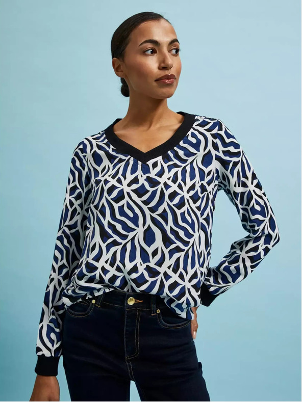 Moodo Геометрична тениска с V-образно деколте Moodo