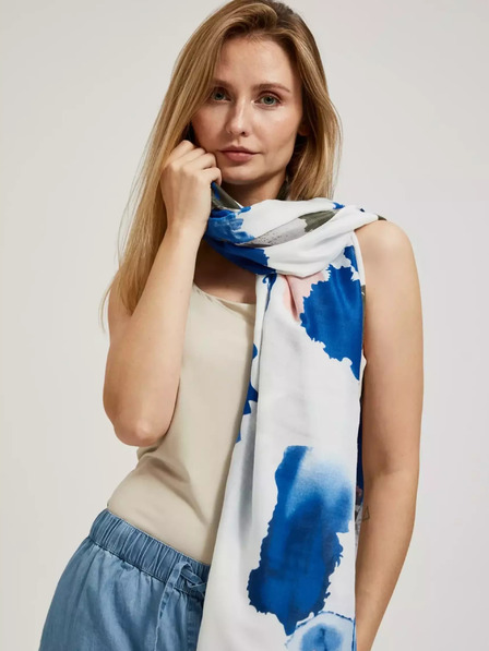 Moodo Син летен шал с шарка Moodo