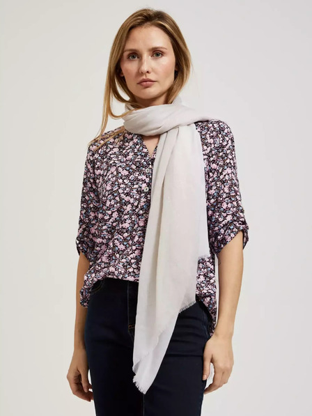 Moodo Сив летен шал с накъсан край Moodo