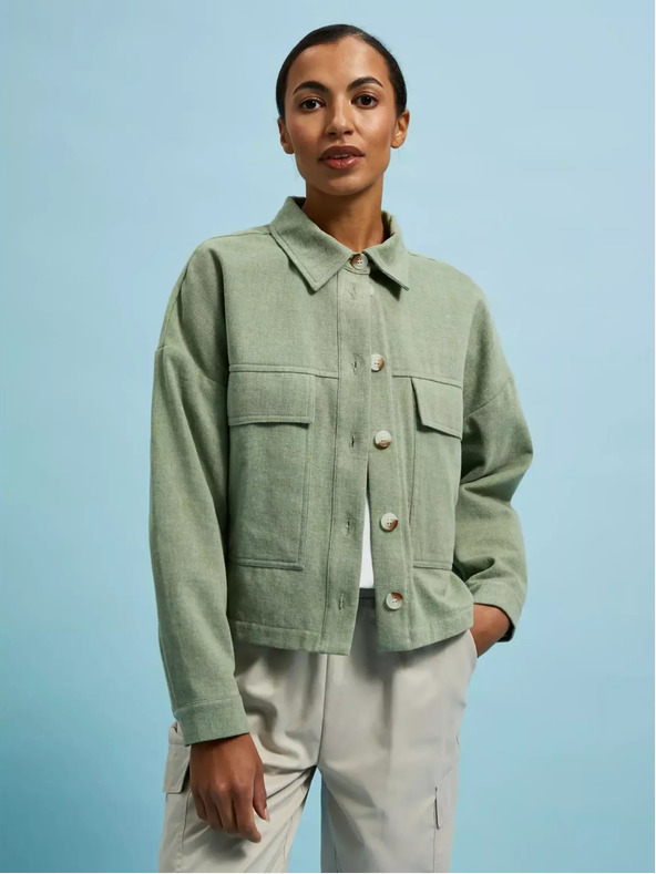 Moodo Маслиненозелено яке с джобове и яка Moodo