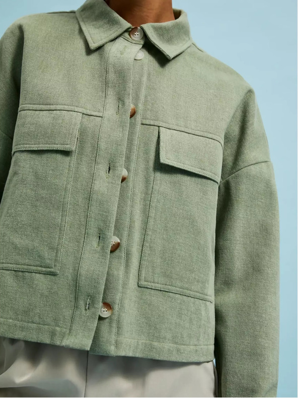 Moodo Маслиненозелено яке с джобове и яка Moodo